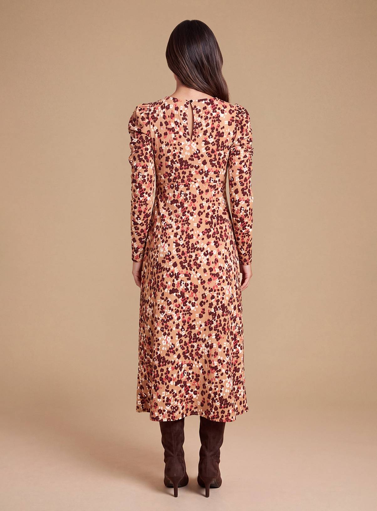 DOROTHY PERKINS Petite Animal Keyhole Jersey Midi Dress 8 - Image 2